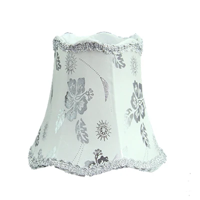 16cm Silver flowers fabric small table lamp shades handmade chandelier shades white luxury ...