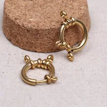 Onwear 5 pçs banhado a ouro aço inoxidável primavera fecho pulseira diy conector descobertas para fazer jóias 12mm diâmetro aprox