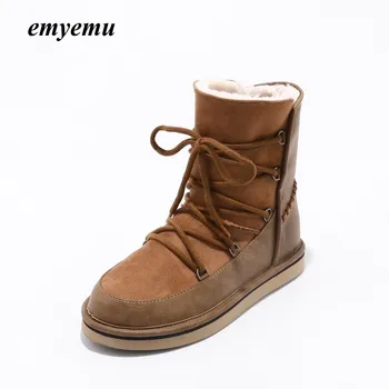 

High Quality emyemu Women snow Boots super Warm Winter Shoes Women's Soft Snow Boots Flat Shoes plus size 41