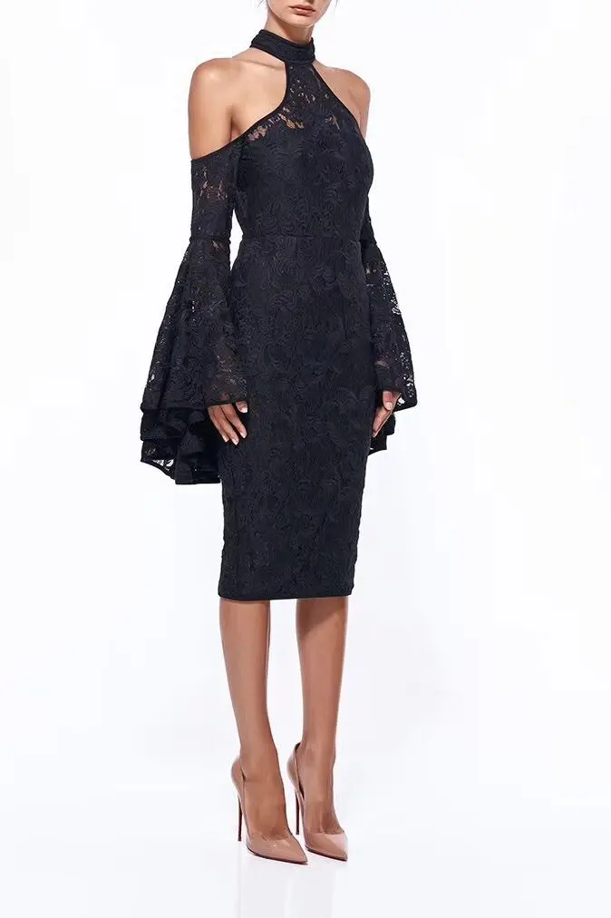 Платье С Кружевными Расклешенными Рукавами Купить