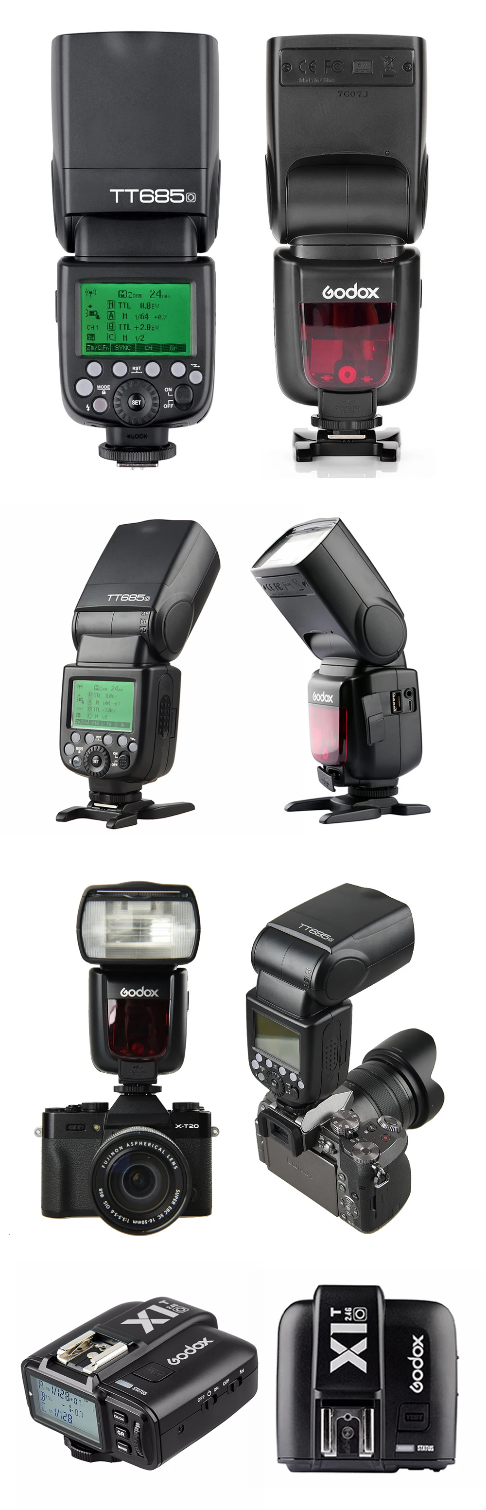 Godox TT685 TT685O 2,4G HSS ttl GN60 Вспышка Speedlite+ X1T-O триггерный передатчик для Olympus Panasonic+ 6 подарочный набор