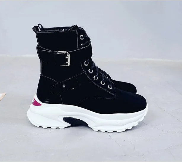 Chaussures Haute Plat Les Bottes 3 Sauvage Nouveau 2018 Pour 2 Femmes Plus Designer Épais 1 De Aider Fond Velours Noir wTOkilZXPu