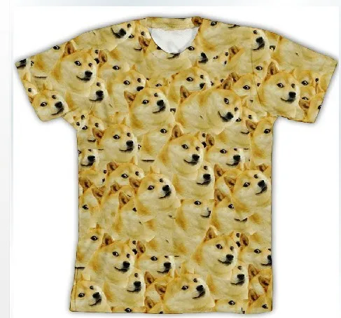 Alisister Harajuku, Женская/мужская футболка с забавной головой Doge 3D, короткий рукав, Deus God Dog/shiba Inu, 3D принт, футболки, топы, большой размер - Цвет: Shirt 2