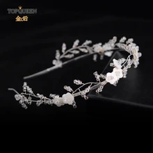 TOPQUEEN HP158 невесты свадебные украшения для волос с ручной работы сливы и кристалл тиара свадебная корона аксессуары головной убор