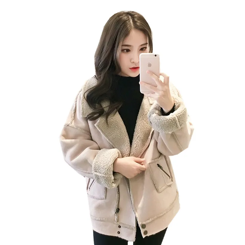 autumn winter clothing new Korean deer velvet lamb fur collar jacket female short paragraph fur one thick bomber jacket women autumn winter clothing new Korean deer velvet lamb fur collar jacket female short paragraph fur one thick bomber jacket women