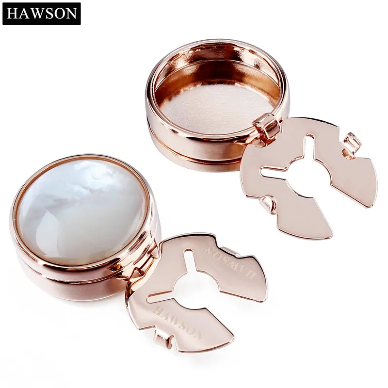 HAWSON Rose Gold Color Button Cover Mother Pearl Cover Button for Mens Clothing Accessory
