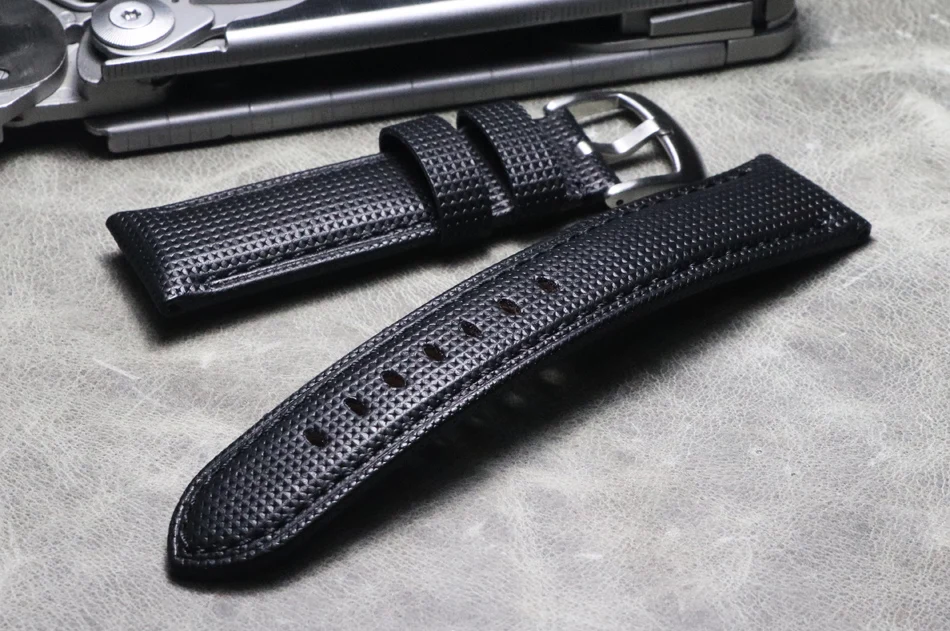 

high quality thick Cowhide Watchbands 20 21 22mm 24 26mm black Men Fashion Genuine Leather Watch Band Strap Belt With Pin Buckle