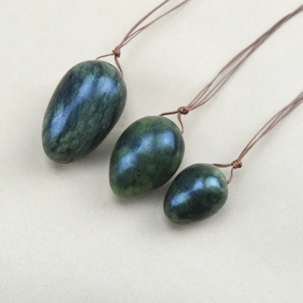 1 Set natural jade egg with brown string for kegel exercise pelvic floor muscles vaginal exercise yoni egg ben wa ball 1 Set natural jade egg with brown string for kegel exercise pelvic floor muscles vaginal exercise yoni egg ben wa ball