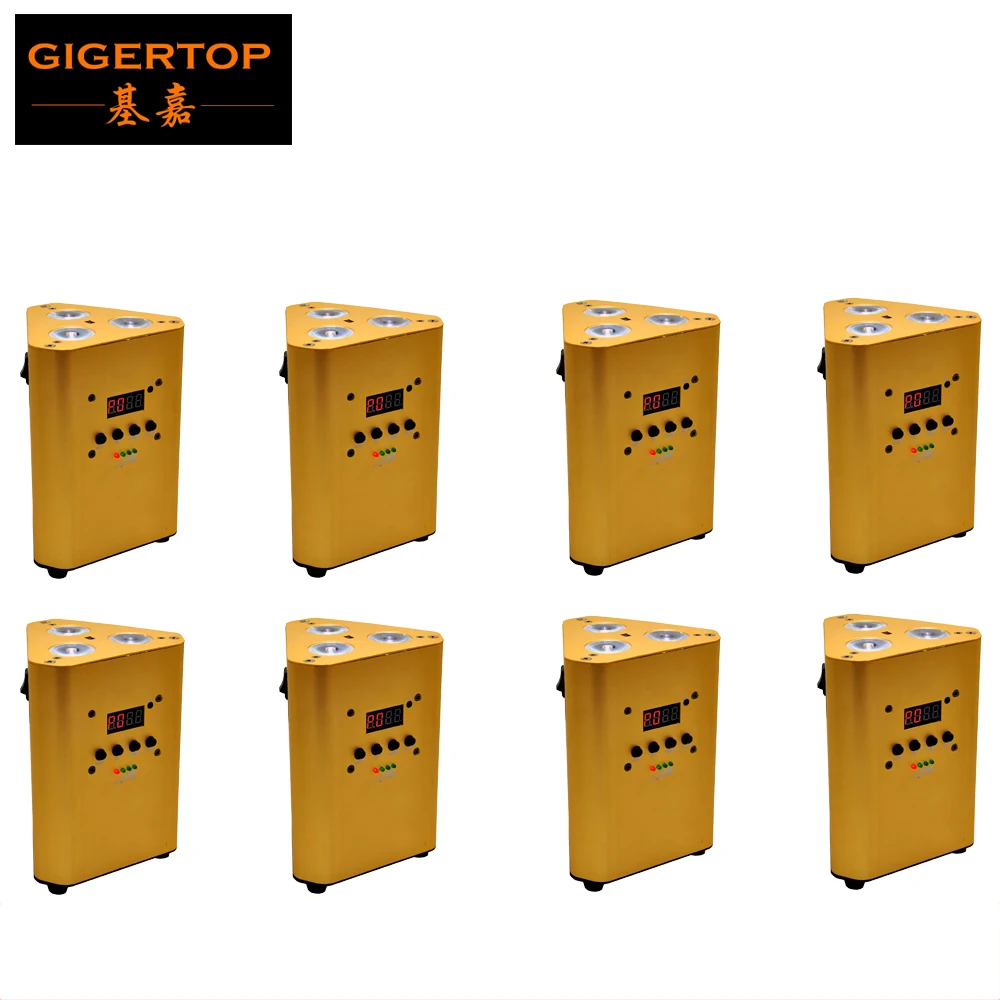 

Freeshipping 8 Pack Professional Disco Stage Lighting 3x10W RGBW 4in1 Leds Battery Powered DMX512 Stage Truss Led Par Uplight