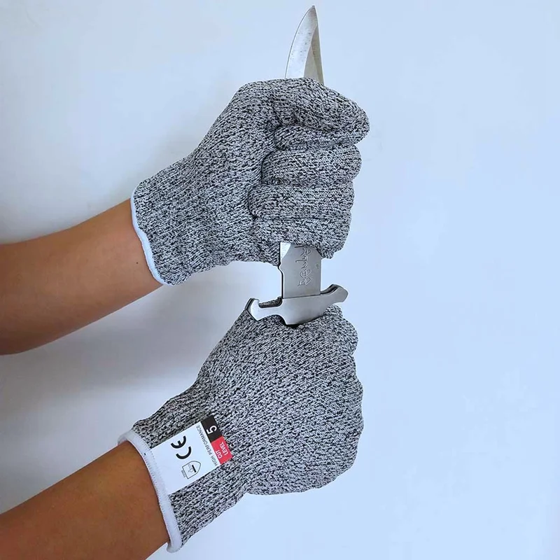 Безопасность HPPE порезов Stab Устойчив Нержавеющая сталь металлической сетки перчатки Класс 5 защитные перчатки