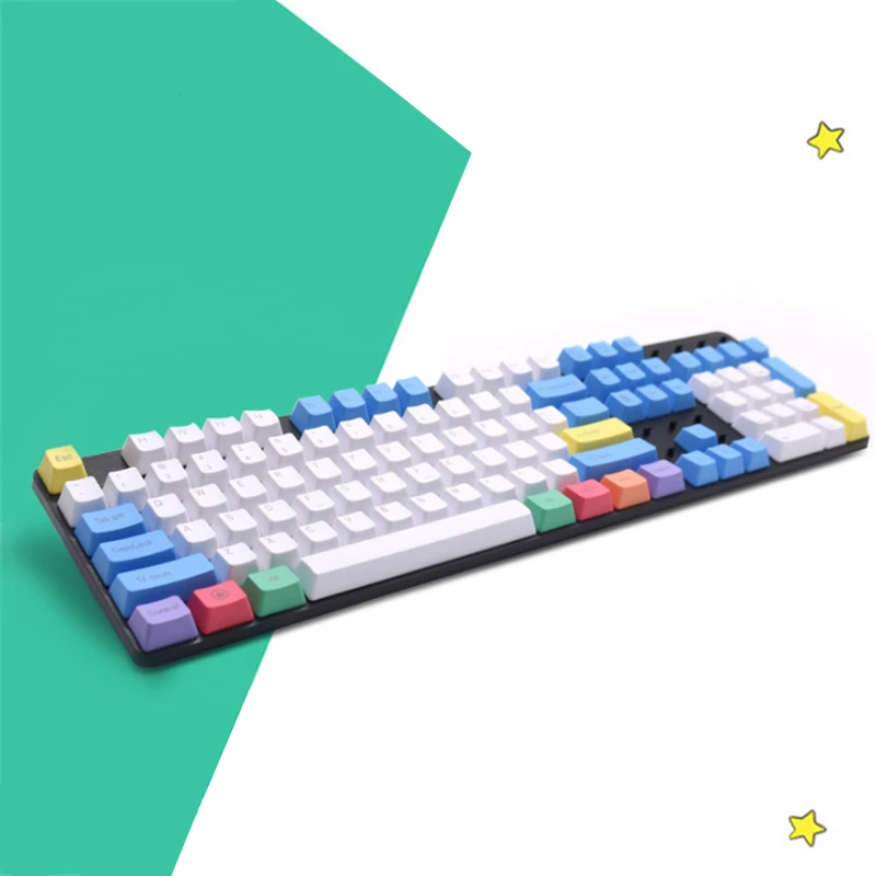 

Retro Keycaps PBT Blank Thick PBT Chalk Keyset Keycap for Cherry MX Switches Mechanical Keyboard 104 Keys US Layout