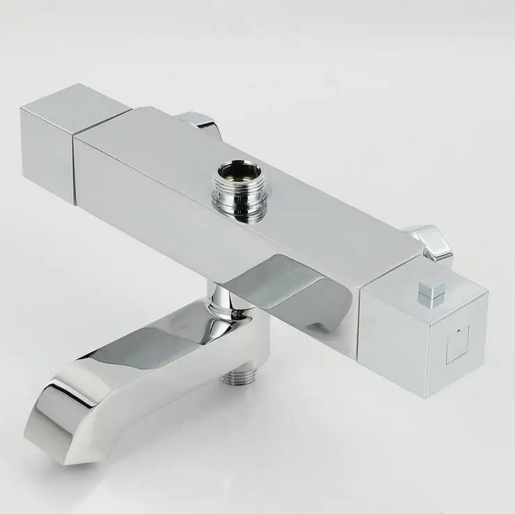 Brass thermostatic shower faucet mixing valve, Dual handle wall mounted