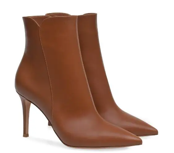 

High quality!Woman pointed toe high heel ankle boots Spring and autumn thin heel short boots Fashion boots Dress shoes