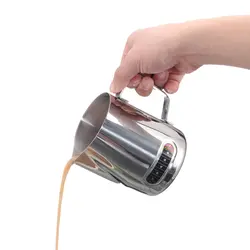 600 ml Нержавеющая сталь кружка для взбивания молока бариста молочник для кофе с термометром Кухня инструмент Кофе ware
