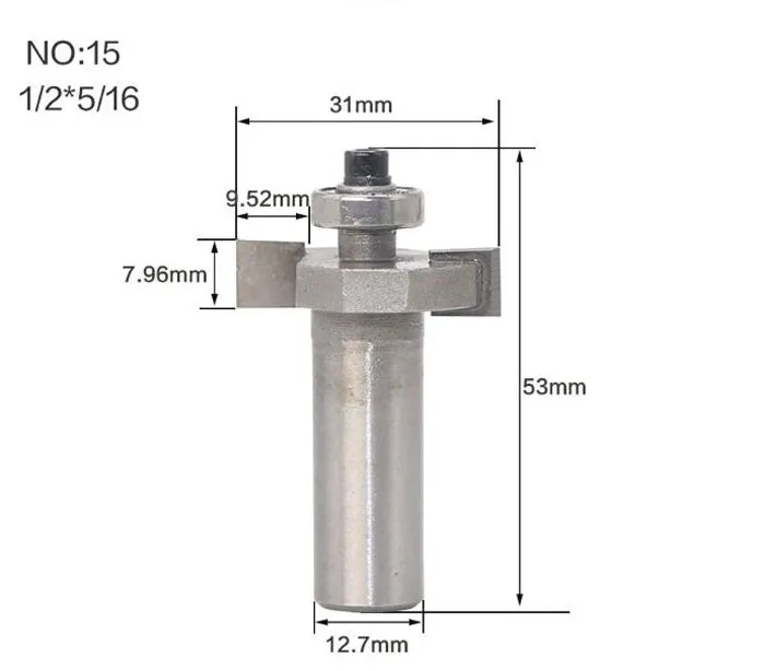 1/" 1/2 хвостовик" Т "типа печенья шарнирный слот резак для соединения/долбежные фрезы для деревообработки - Длина режущей кромки: NO 15