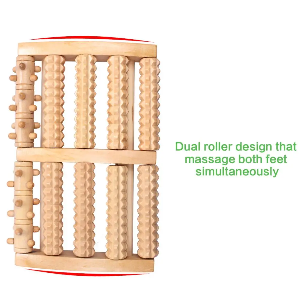 Wooden Dual Foot Massager Roller Pain Relief for Plantar Fasciitis Heal Spur Deep Tissue Acupressure Foot & Heel Massager  (8)
