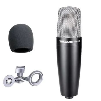 

Takstar SM-5B-S side-address studio condenser microphone,metal design,with aluminum suitcase,for recording/chat room
