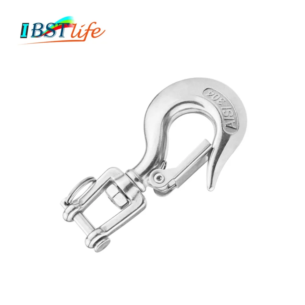 

304Stainless Steel Swivel Eye Lifting Snap Hook cargo snap hook crane hook with Latch NO Rust marine rigging hardware