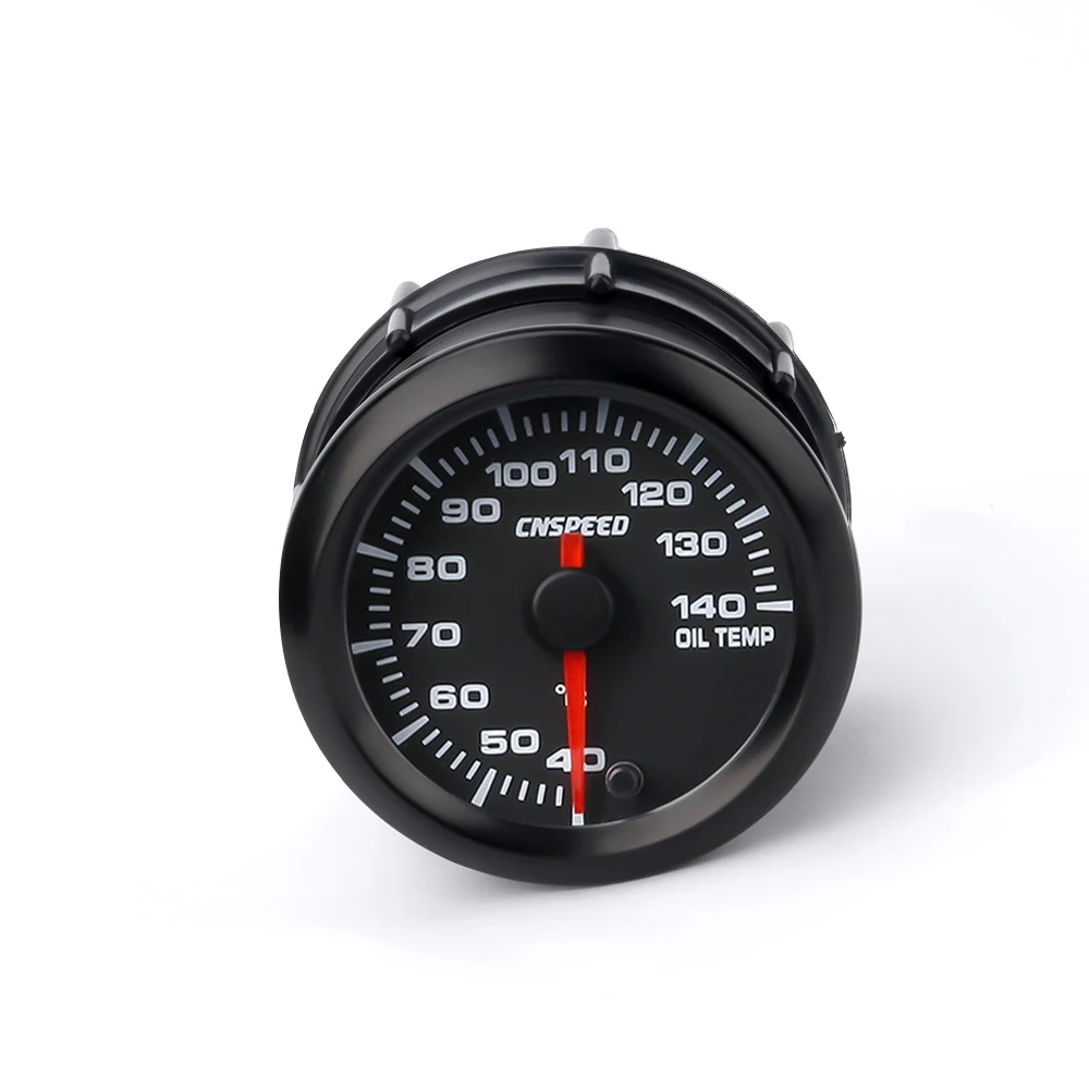 CNSPEED 252mm Oil Temperature Gauge LED 7 Colors 40-140 Degree Celsius Temperature Meter High Speed Motor Oil with Senor
