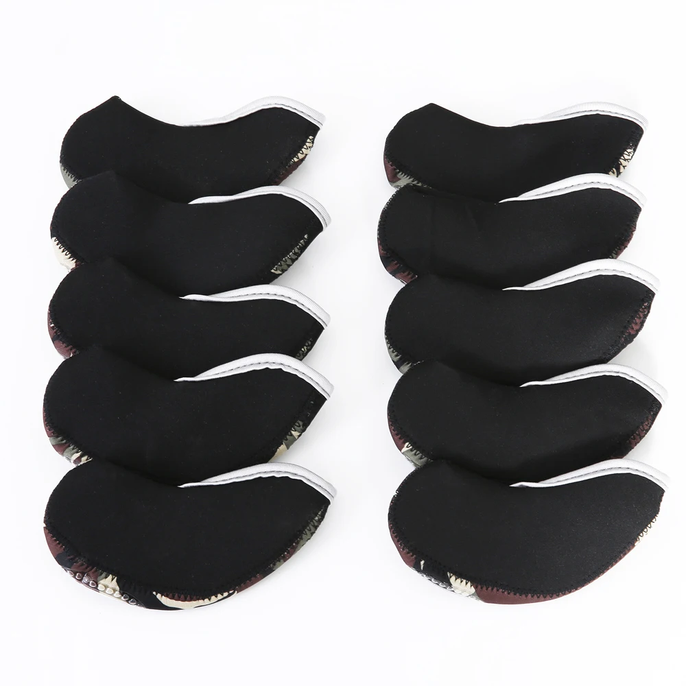 نوادي الجولف الحديد غطاء رأس مجموعة 10 قطع النيوبرين التمويه نمط Headcovers واحد الحجم تناسب جميع الحديد في الهواء الطلق إكسسوارات الغولف