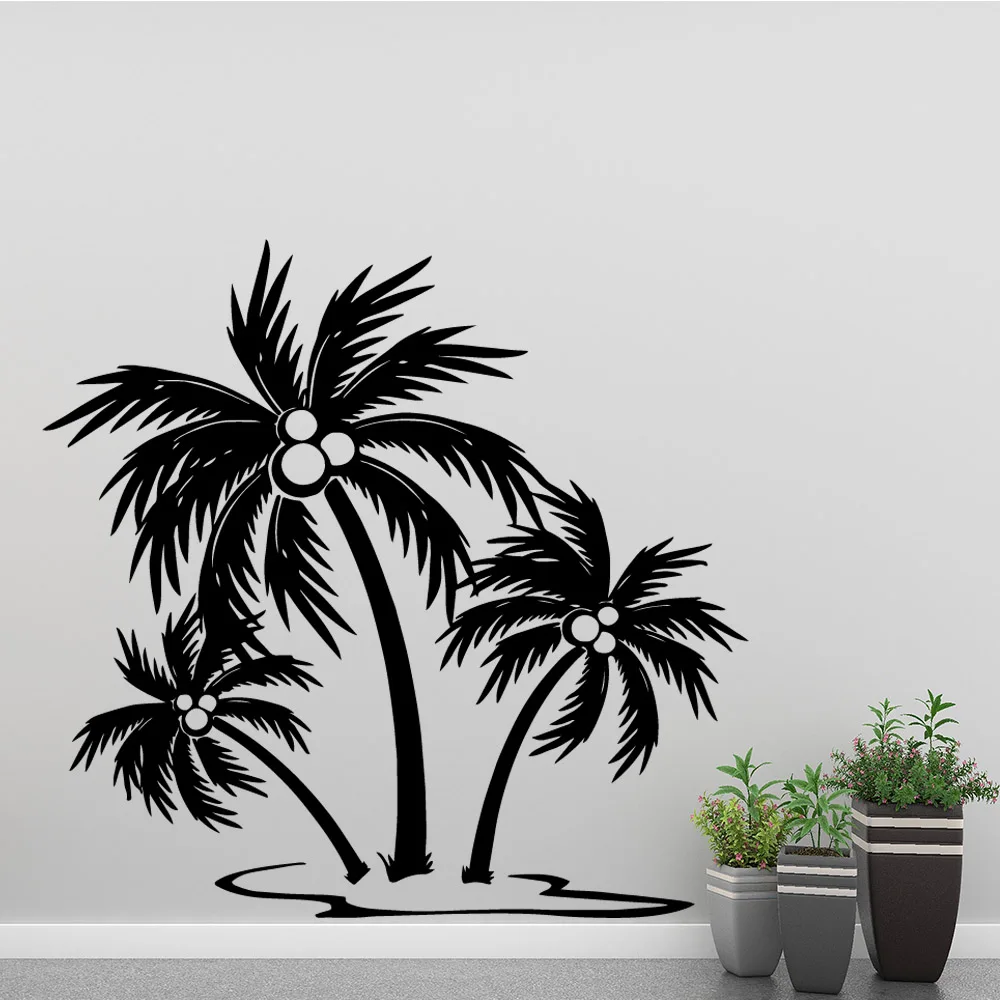 

Family coconut palm tree Wall Sticker Self Adhesive Vinyl Waterproof Wall Art Decal vinyl Stickers Wall Decoration Murals