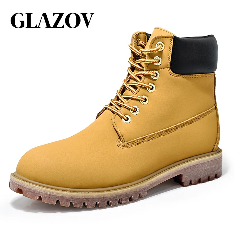 

Inside Fur Fashion Casual Shoes Yellow Martins Male Boots Wearable Anti-Slip Mens Motorcycle Boots Comfortable Outdoor Men Boots
