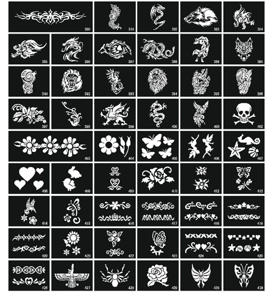 600 шт. разные блестящие трафареты для татуировок|glitter tattoo stencil|designer tattoostattoo design |