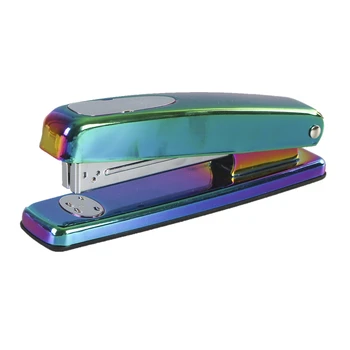 

Rainbow Stapler Metal Metallic Desktop Manual Staplers Heavy Duty 15 Sheets Capacity with Classic Modern Design Non-slip Base