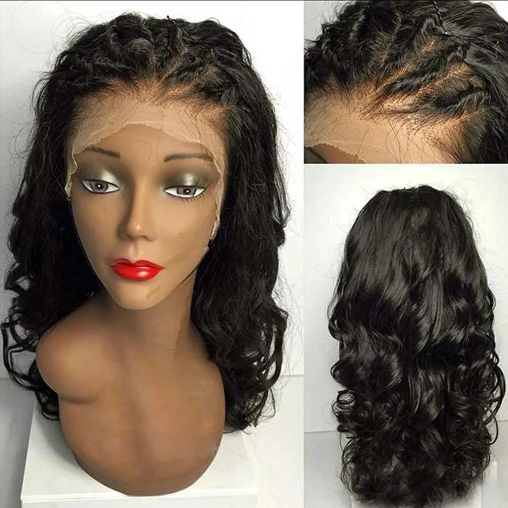 SimBeauty 4x4 Silk Top Wig Loose Wave Lace Front Human Hair Wigs With Baby Hair Natural Hairline Brazilian Remy Natural Color