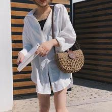 Новинка, женская Соломенная Сумка, повседневная, для диких каникул, простая плетеная Сумка через плечо, сумки для женщин, ротанга, Прямая поставка, 7