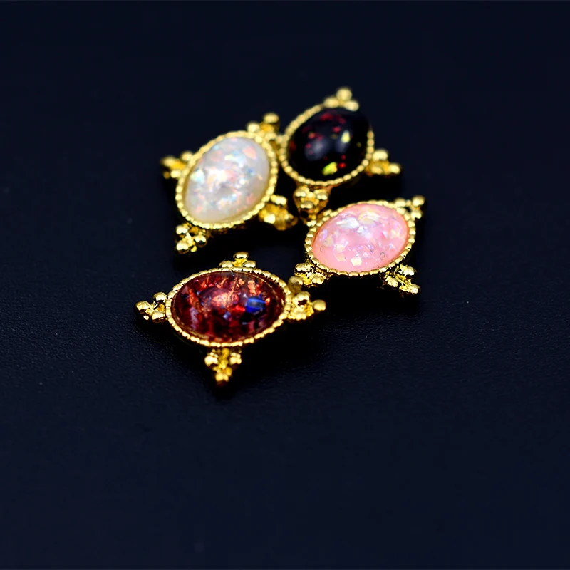 

10pcs Japan Gold 3D Dry Flower Resin Nail Art Decorations DIY Alloy Studs Manicure Tips Jewelry Accessoires 2018 New Arrival