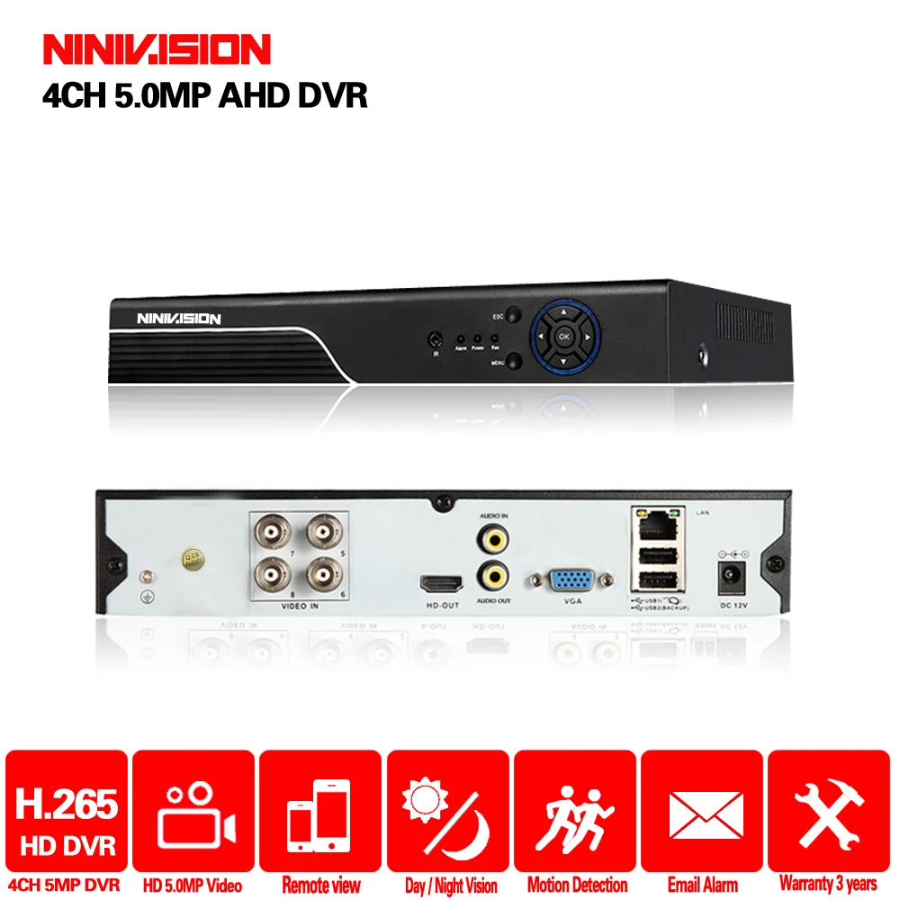 

AHD DVR 4 Channel H.265+ 5mp-n 4mp-n Hybrid Video Recorder CCTV AHD CVI TVI Analog IP 5MP CCTV Came Security xmeye onvif view