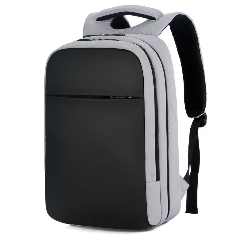 Мужская сумка для ноутбука с защитой от кражи, Школьный Рюкзак Для Путешествий, мужской рюкзак с зарядкой через usb, студенческий рюкзак с большой вместительностью - Цвет: Светло-серый