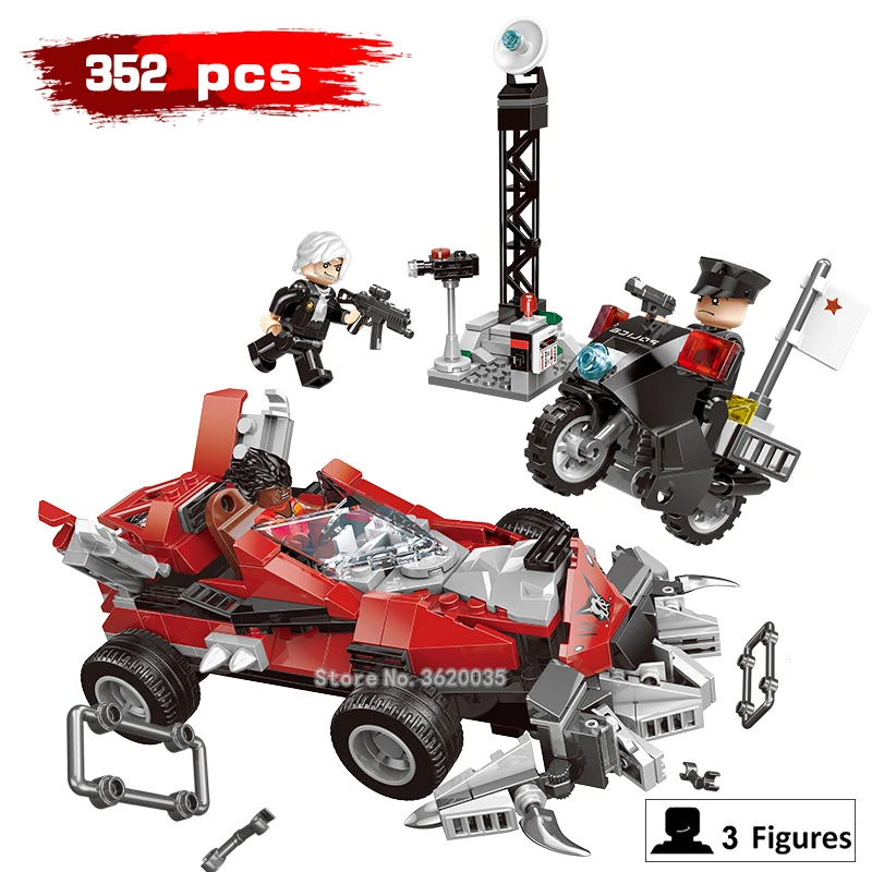 

City special police put Roadblock lighting lighthouse Intercept criminal Modification Mech car legoinglys Building Blocks toy