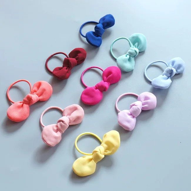 MTTZUB 50pcs infant fashion candy color hair rope baby girls bowknot