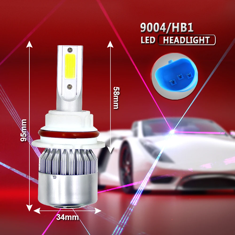 1 пара C6 автомобилей головной светильник лампы 6000K COB чистый белый светильник Цвет фара H1/H3/H4/H7/H11 Автомобильная Противо-Туманная светильник 12V Светодиодный светильник костюм 6В~ 36В