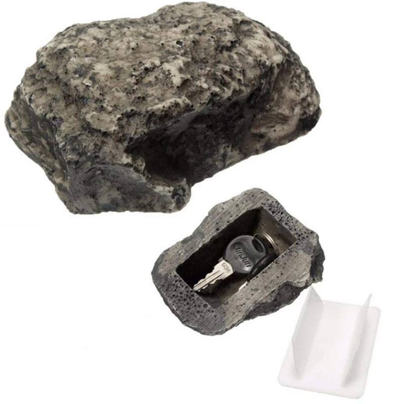 Key Safe Box Hidden Stone for Keys Storage Outdoor Garden Ornament Security Case Box Fake Rock Holder Spare House Key  2
