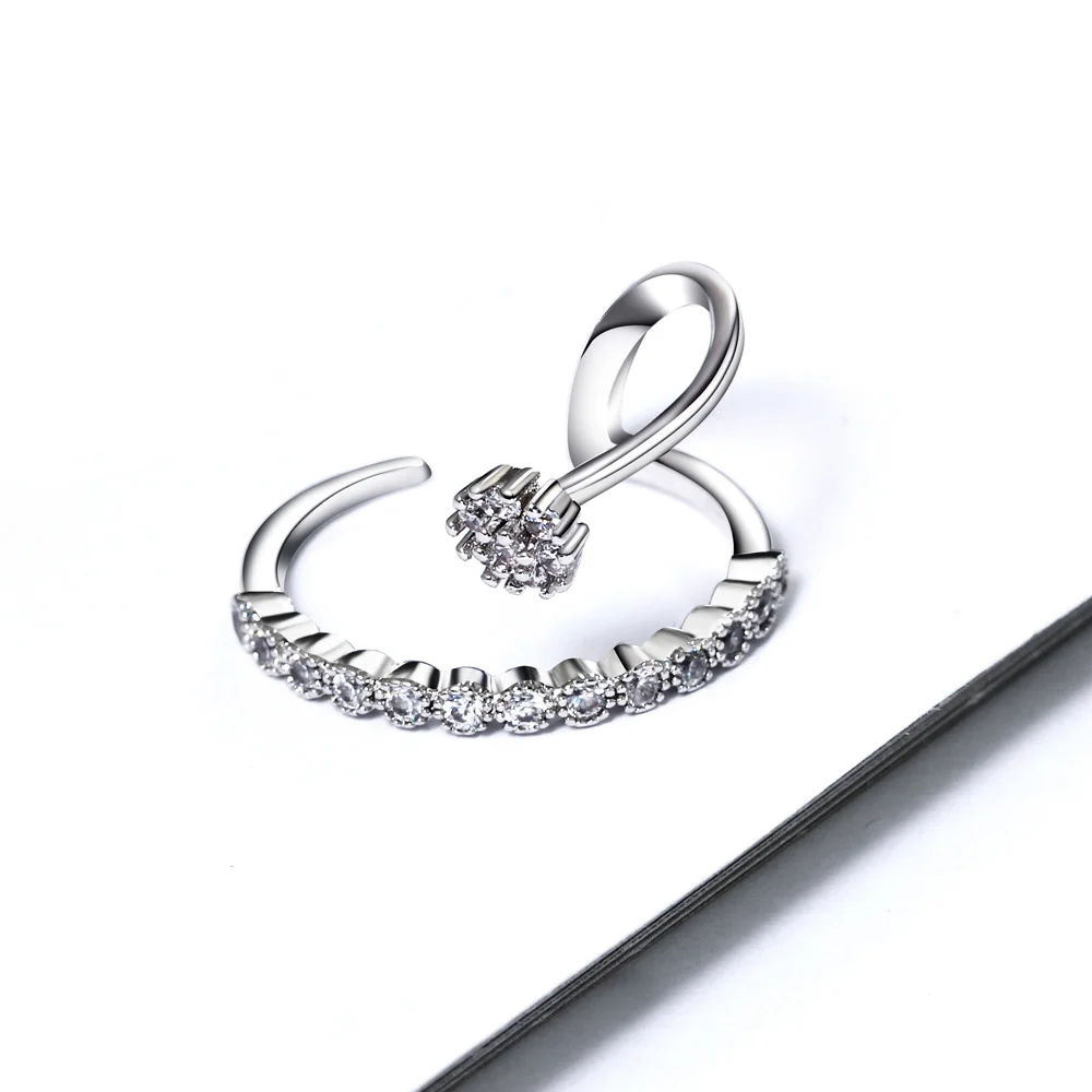 DreamCarnival 1989 New Trendy Flower White Cubic Zircon Jewelry Design Copper Ring for Women Girl Friend Anel Masculino WA11493