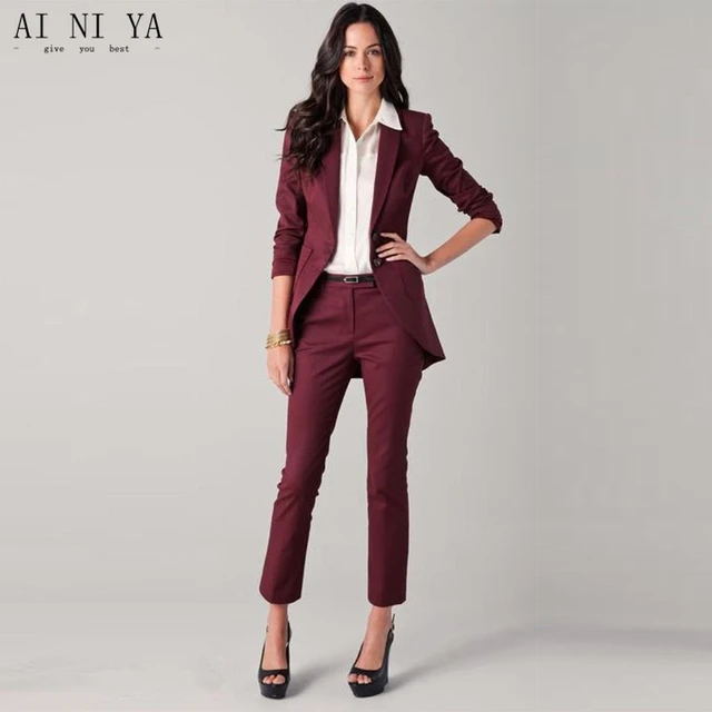  Red Suit for Women Burgundy Pants Suit for Womens Business Casual  Outfits for Work Clothes for Women Office 3 Piece Outfits Burgundy-18 :  Clothing, Shoes & Jewelry