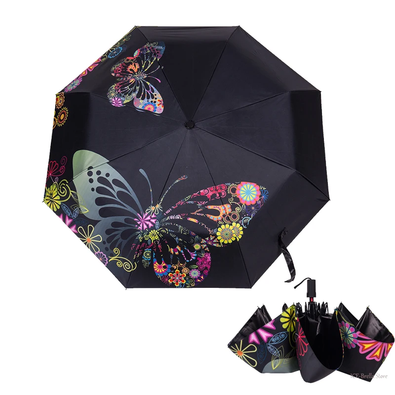 

Fashion Sun Rain Ladies Umbrellas Folding Anti-UV Parasol For Women Gift Windproof Creative Original Butterfly Female Umbrellas