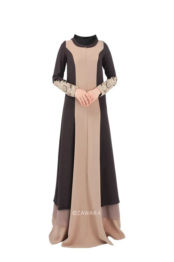 Новое мусульманское исламское платье Абая одежда для женщин модная футболка контрастных цветов исламское платье национальные особенности одежда абайя