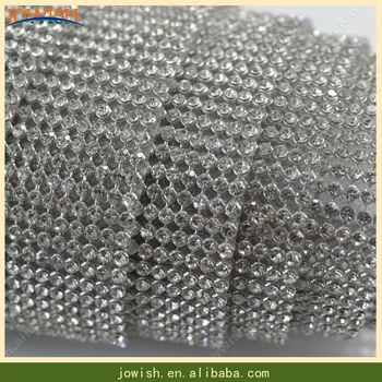 

45X120cm/Roll Cristal SS8 Wedding Decoration Clear Rhinestone Trimming , Hotfix Crystal ab Aluminum Mesh Banding Str
