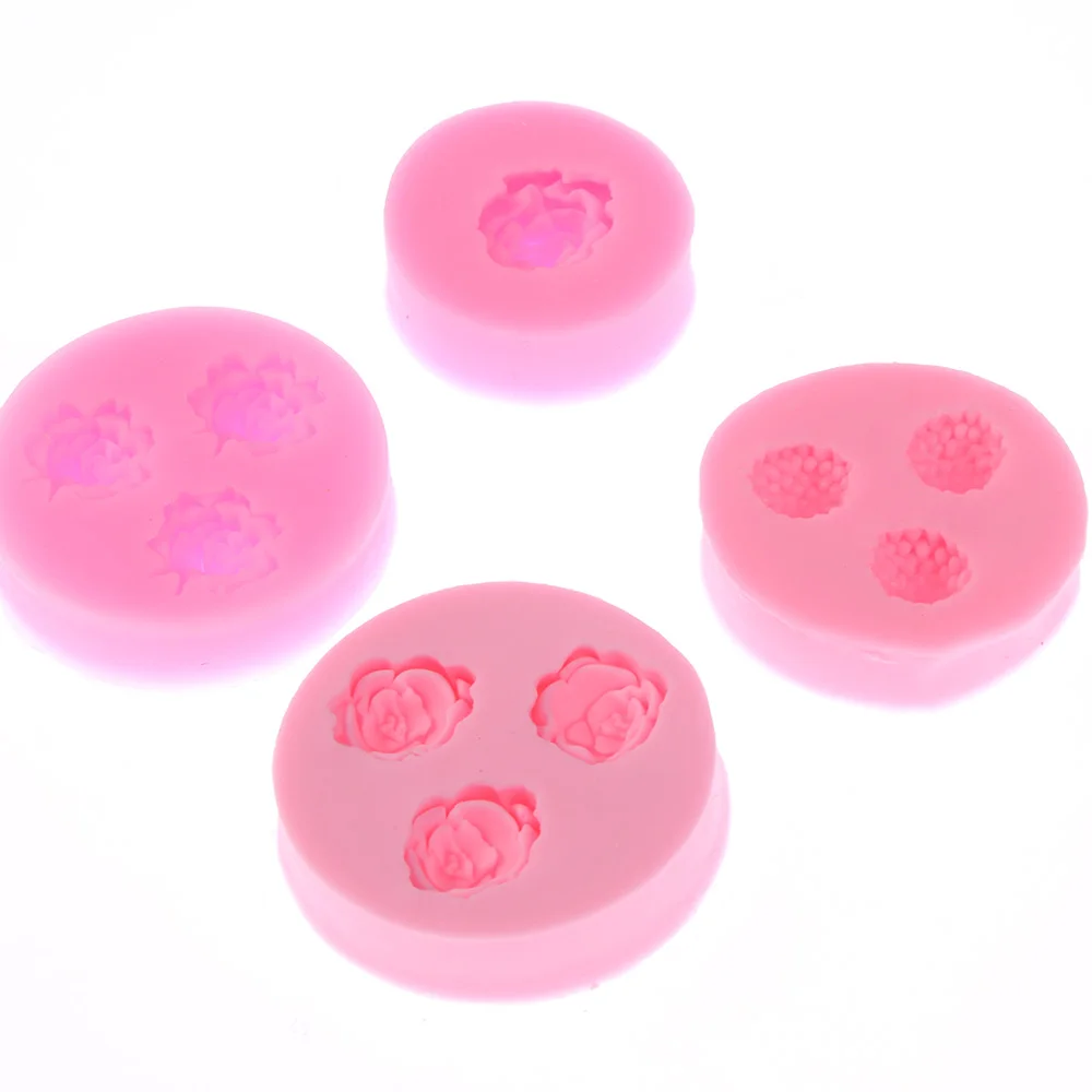 4 вида розы Форма fondant (сахарная) силиконовая форма для выпечки Шоколад