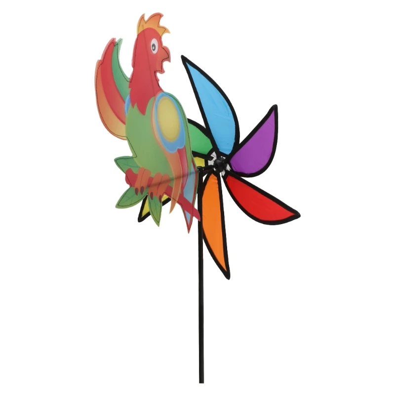 3D Cute Large Bird Parrot Windmill Wind Spinner Whirligig Yard Garden Decor