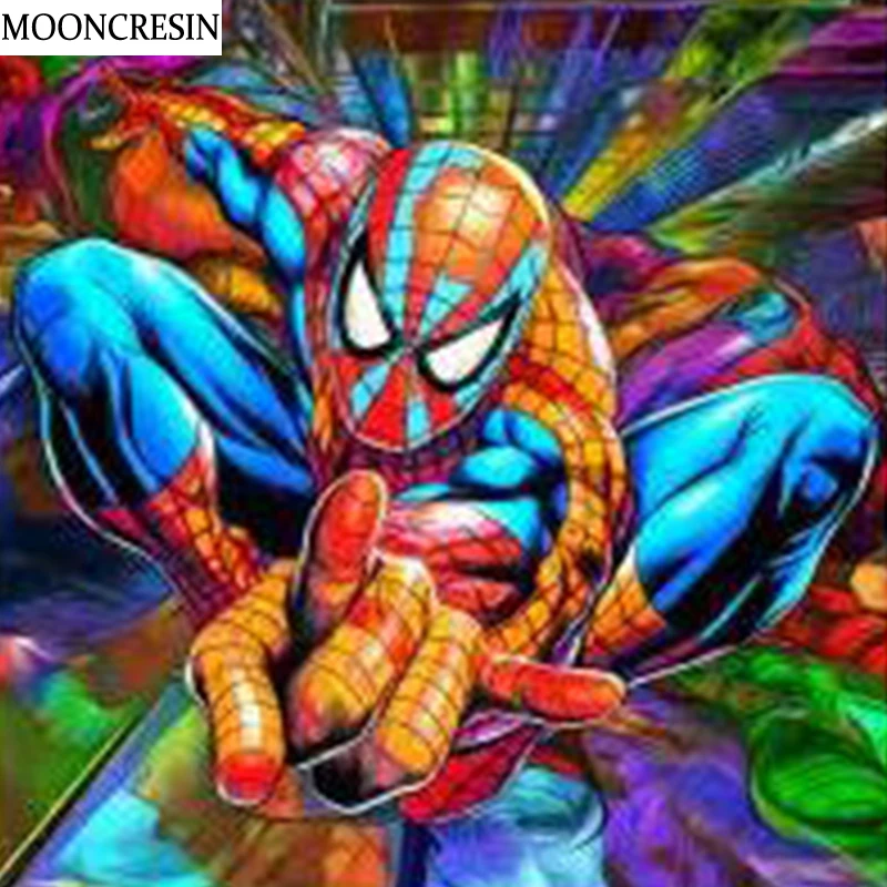 

5D Diy Diamond Painting Full Drill Square Rhinestones Embroidery Cross Stitch Spider-Man Diamond Mosaic Crafts Wall Decoration