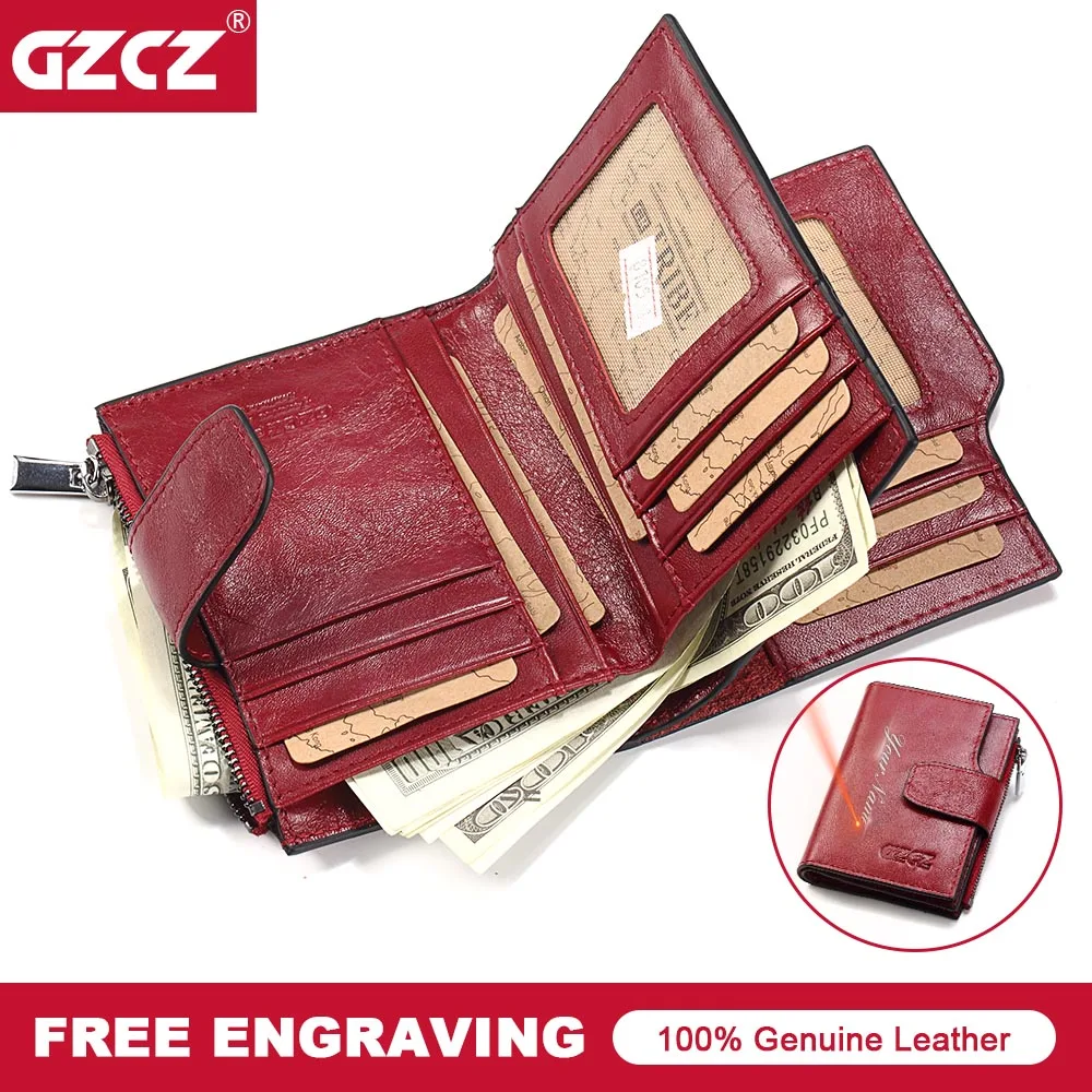Женский кошелек GZCZ из натуральной кожи с отделением для карт|wallet female|woman portfoliopurse