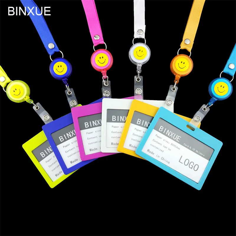 

BINXUE Cover Card & ID Holders, Access control Easy to buckle Work card badge Can hang, you can clip Rope 1.5cm width
