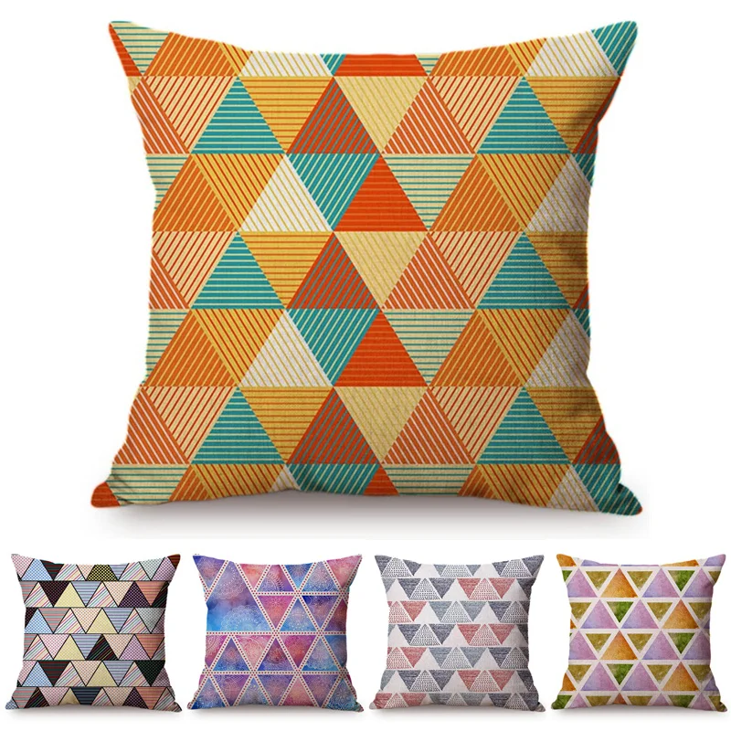 Us 5 35 34 Off Nordic Triangular Stripe Cushion Cover Colorful Houndstooth Geometric Throw Pillows Office Sofa Personality Decorative In Us 5 35 34 Off Nordic Triangular Stripe Cushion Cover Colorful Houndstooth Geometric Throw Pillows Office Sofa Personality Decorative In