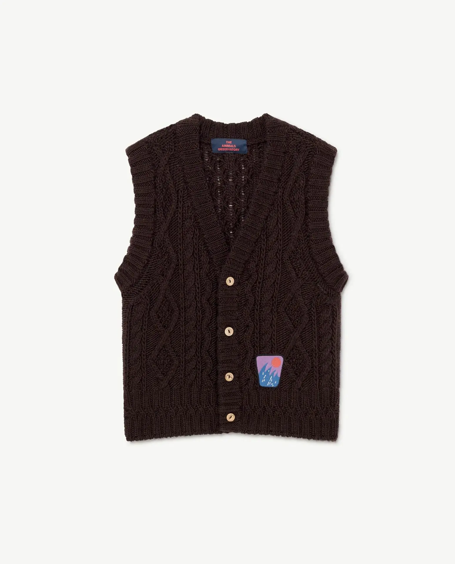 Новинка года; брендовые Детские свитера TAO; сезон осень-зима вязаный кардиган с принтом для мальчиков и девочек; Милый хлопковый костюм для маленьких детей - Цвет: coffe knit vest