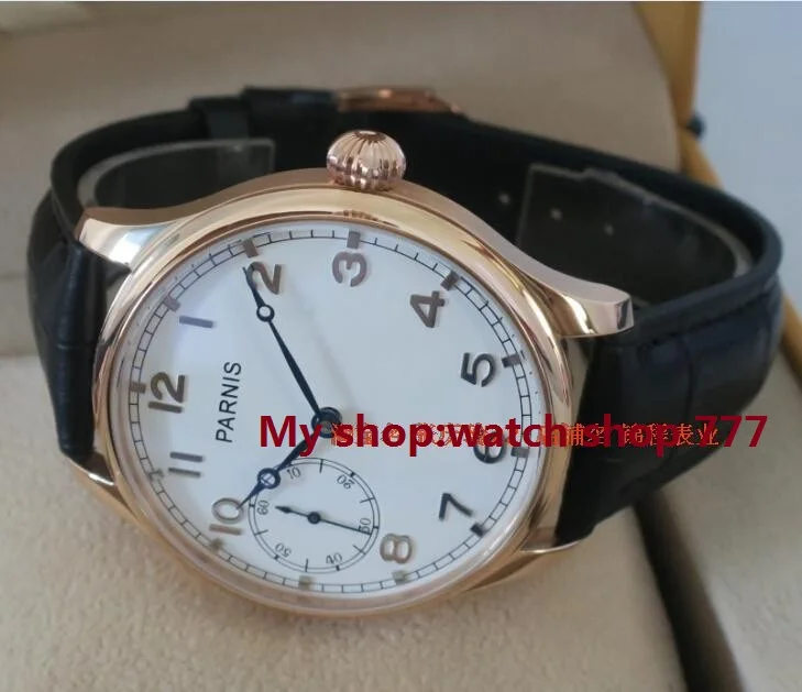 

44mm PARNIS ST3600/6497 gooseneck Mechanical Hand Wind Mechanical movement PVD case Mechanical watches men's watch o7